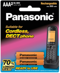 Panasonic NI-MH 2AAA PACK Rechargeable Batteries For cordless DECT phones (BK-4LDAW/2BT)