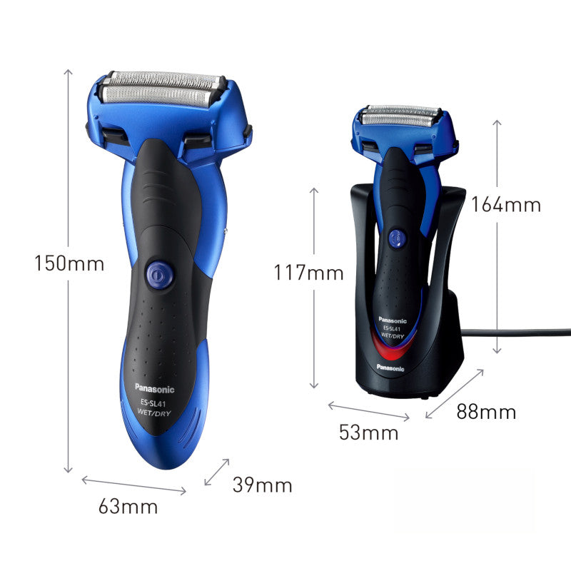Panasonic 3-Blade Wet and Dry Rechargeable Shaver - Blue (ES-SL41-A541)