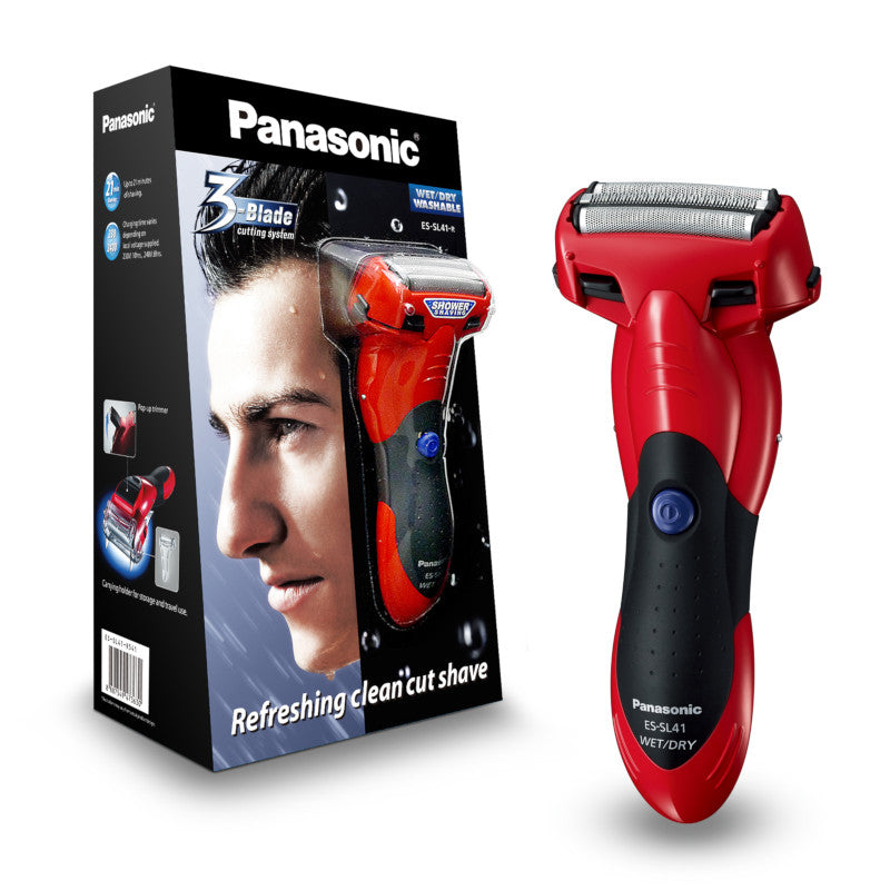 Panasonic 3-Blade Wet and Dry Rechargeable Shaver - Red (ES-SL41-R541)