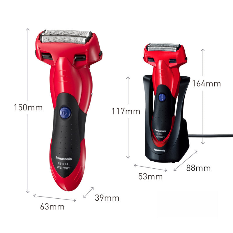Panasonic 3-Blade Wet and Dry Rechargeable Shaver - Red (ES-SL41-R541)