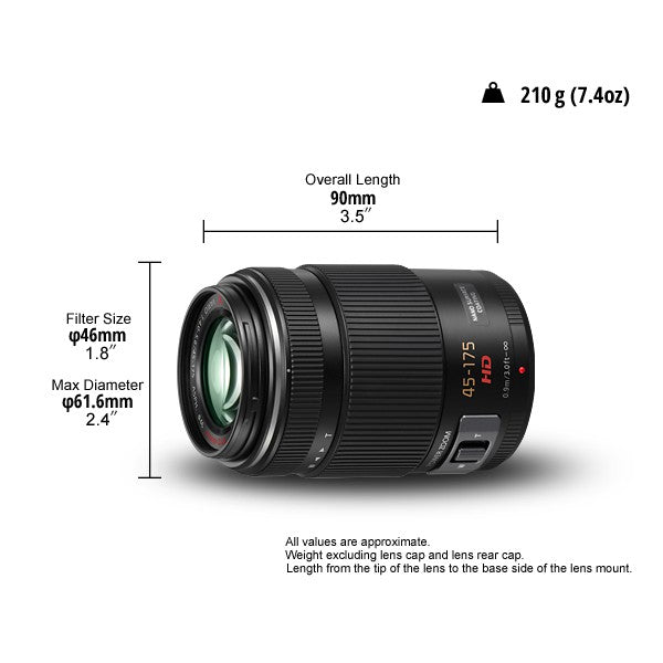 Panasonic 45-175mm F4-5.6 PZ Lens Black (H-PS45175E-K)