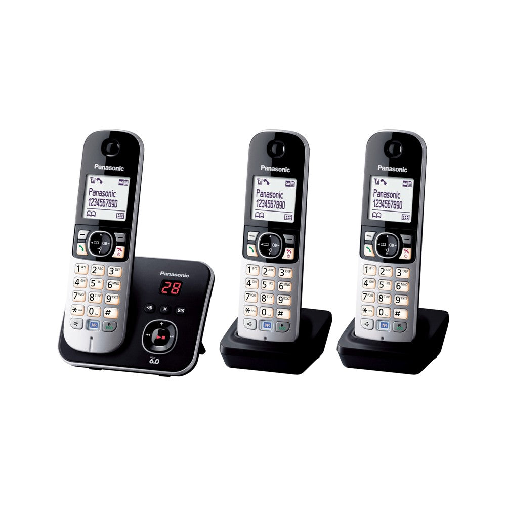 Panasonic Digital Cordless Answering System with 3 Handsets (KX-TG6823ALB)