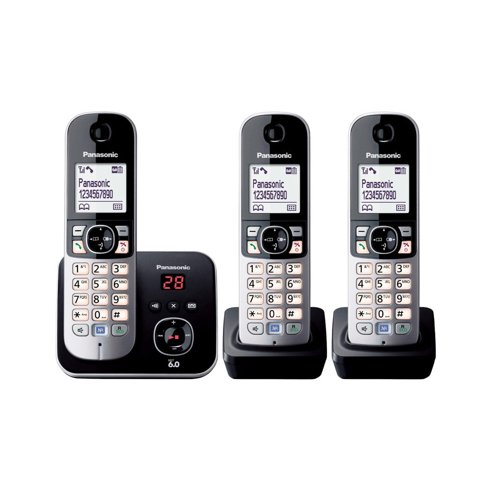 Panasonic Digital Cordless Answering System with 3 Handsets (KX-TG6823ALB)