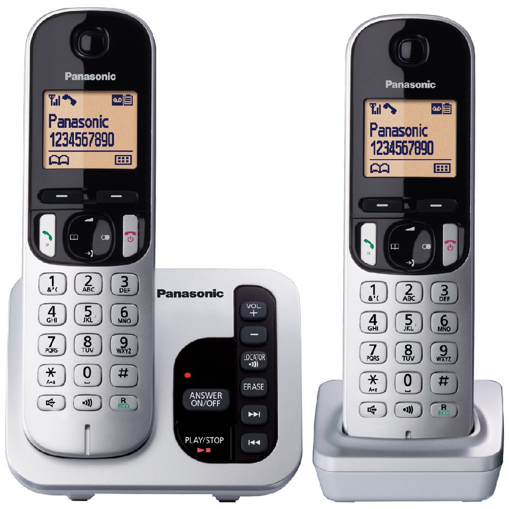 Panasonic Digital Cordless Phone with Answering System - 2 Handsets (KX-TGC222ALS)