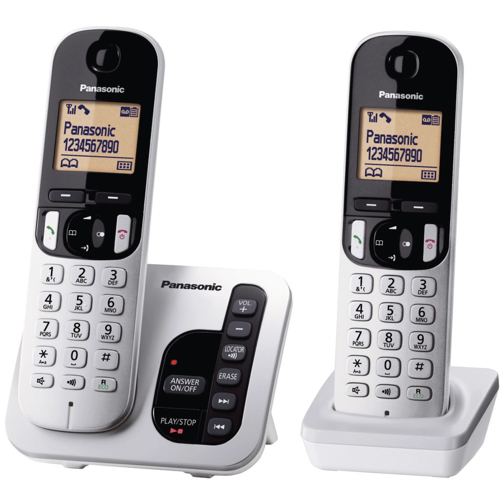 Panasonic Digital Cordless Phone with Answering System - 2 Handsets (KX-TGC222ALS)
