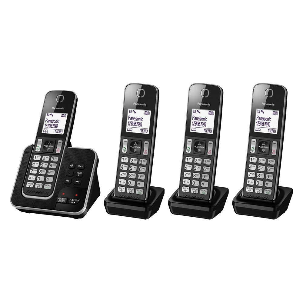 Panasonic Digital Cordless Phone + Answering System - 4 Handset (KX-TGD324ALB)