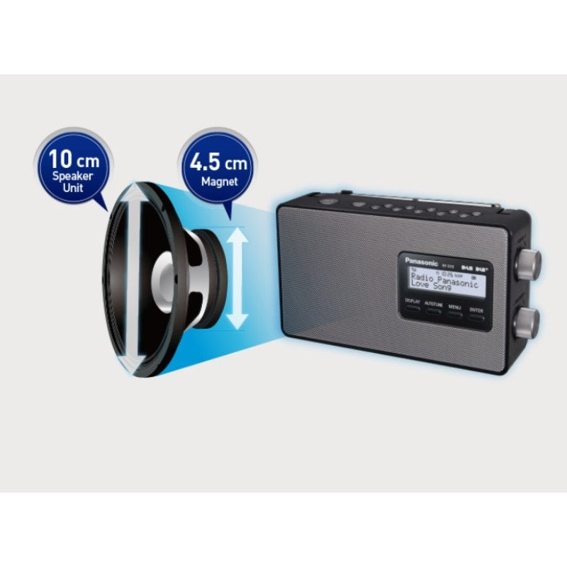 Panasonic Digital DAB & DAB+ Compatible Portable Radio - Black (RF-D10GN-K)