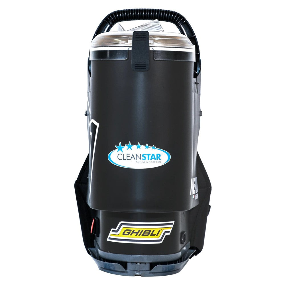 Ghibli T1 V3 Backpack Vacuum Cleaner 1450W Hepa Made in Italy - (Black with Clear Lid)