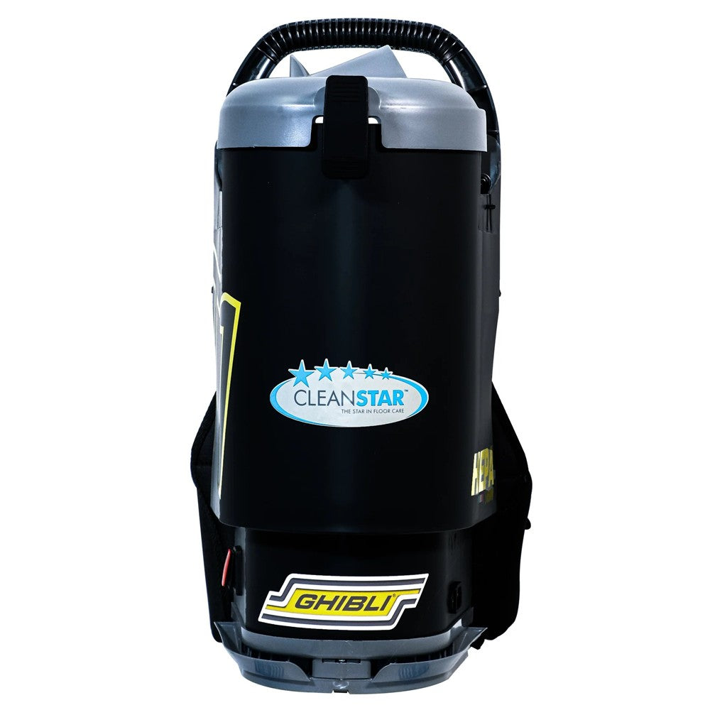 Ghibli T1 V3 Backpack Vacuum Cleaner 1450W Hepa Made in Italy - (Black with Grey Lid)
