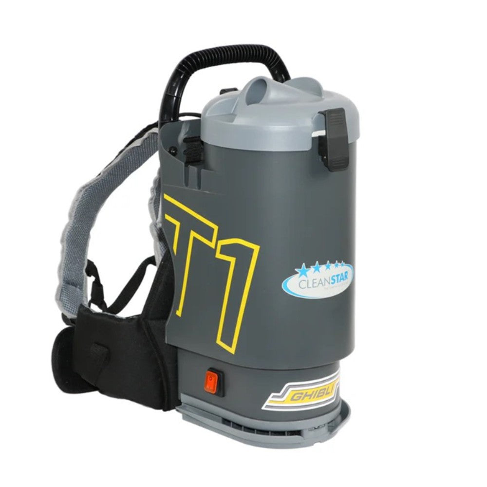Ghibli T1 V3 Backpack Vacuum Cleaner 1450W Hepa Made in Italy - (Charcoal with Grey Lid)